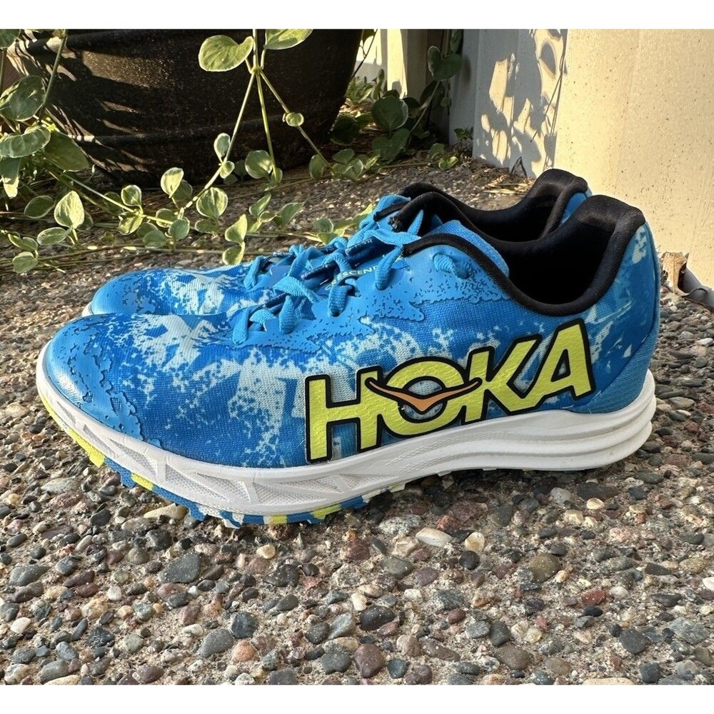 HOKA Crescendo XC Blue Green Women Sz 8.5 Track Spike Cleat Sprint Shoes Mens 7